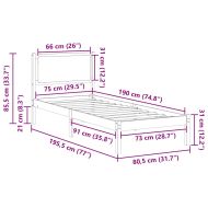 Рамка за легло с таблото Черно 80 x 190 cm Солидно борово дърво