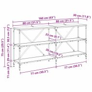 Конзолна маса с рафт Дъб 160 x 30 x 75 см Инженерно дърво
