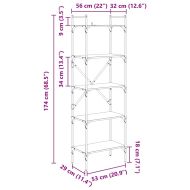 Библиотека Старо дърво 56 x 32 x 174 см Инженерно дърво