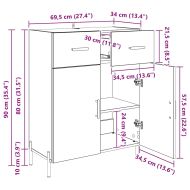Служебен шкаф Черния дъб 69,5 x 34 x 90 см Инженерно дърво