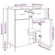 Служебен шкаф Черния дъб 69,5 x 34 x 90 см Инженерно дърво