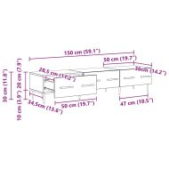 ТВ шкаф с чекмедже Старо дърво 150 x 36 x 30 см Инженерно дърво