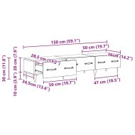 ТВ шкаф с чекмедже Черен дъб 150 x 36 x 30 см Инженерно дърво
