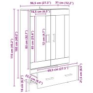 Висок шкаф Corona Дъб 69,5 x 31 x 115 см Инженерно дърво