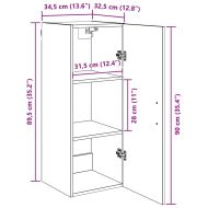 Стенен шкаф Старо дърво 34,5 x 34 x 90 см Инженерно дърво