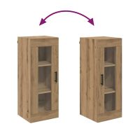 Стенен шкаф Дъб 34,5 x 34 x 90 см Инженерна дървесина и стъкло