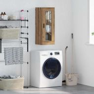 Стенен шкаф Дъб 34,5 x 34 x 90 см Инженерна дървесина и стъкло