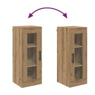 Стенен шкаф Дъб 34,5 x 34 x 90 см Инженерна дървесина и стъкло