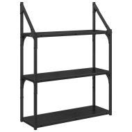 Стенен рафт с рафт Черния дъб 60 x 21 x 78,5 cm Инженерно дърво