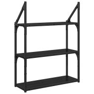 Стенен рафт с рафт Черния дъб 60 x 21 x 78,5 cm Инженерно дърво
