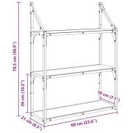 Стенен рафт с рафт Черния дъб 60 x 21 x 78,5 cm Инженерно дърво