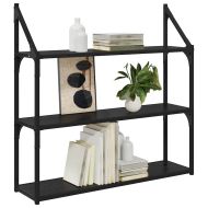 Стенен рафт с рафт Черния дъб 80 x 21 x 78,5 cm Инженерно дърво