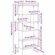 Библиотека Черния дъб 76 x 33 x 188,5 см Инженерно дърво