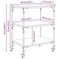 Кухненска количка Черния дъб 60 x 41 x 76 см Инженерно дърво