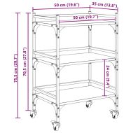 Кухненска количка Черния дъб 50 x 35 x 75.5 см Инженерно дърво