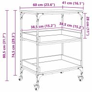 Кухненска количка Дъб 60 x 41 x 80.5 см Инженерно дърво