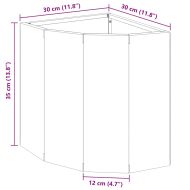 Ъглов сандък за цветя Маслиненозелен 30 x 30 x 35 см Стомана
