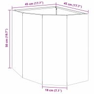 Ъглов сандък за цветя Антрацит 45 x 45 x 50 см Стомана