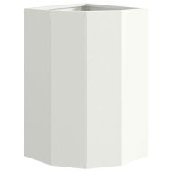 Ъглов сандък за цветя Бяло 30 x 30 x 50 cm Стомана