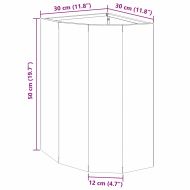 Ъглов сандък за цветя Бяло 30 x 30 x 50 cm Стомана