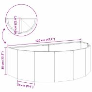 Кашпа Маслинено зелено 120 x 60 x 35 cm Стомана