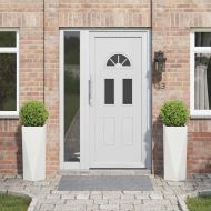 Кашпа 2 pcs Бяло 30 x 30 x 75 см Стомана