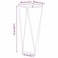 Кашпа 2 pcs Ръждясало 30 x 30 x 75 см Патинираща стомана