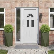 Кашпа 2 pcs Маслинено зелено 40 x 40 x 75 cm Стомана