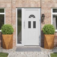 Кашпа 2 pcs Ръждясало 50 x 50 x 75 cm Патинираща стомана