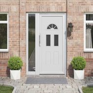 Кашпа 2 pcs Бяло 30 x 30 x 30 cm Стомана