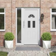 Кашпа 2 pcs Бяло 40 x 40 x 40 cm Стомана