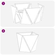 Кашпа 2 pcs Бяло 50 x 50 x 50 cm Стомана