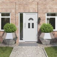 Кашпа 2 pcs Сребрист 100 x 100 x 80 см Галванизирана стомана