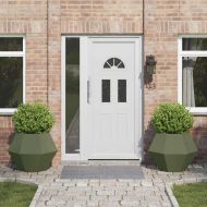 Кашпа 2 pcs Маслинено зелено 75 x 75 x 60 см Стомана