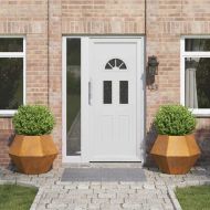 Кашпа 2 pcs Ръждясало 75 x 75 x 60 см Патинираща стомана