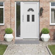 Кашпа 2 pcs Бяло 50 x 50 x 40 cm Стомана