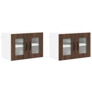 Кухненски стени шкафове с врата 2 pcs Кафяв дъб 60 x 31 x 40 см