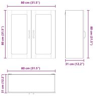 Кухненски шкаф Бяло 80 x 31 x 80 см Инженерно дърво