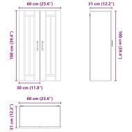 Кухненски шкаф Черно 60 x 31 x 100 см Инженерно дърво