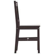 Трапезен комплект, 7 части, борова дървесина, тъмнокафяв