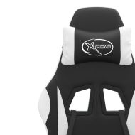 Гейминг стол, черно и бяло, изкуствена кожа