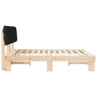 Леглова рамка с тапицирана гръбна част Черно 200 x 200 cm