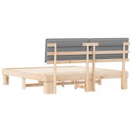 Леглова рамка с тапицирана гръбна част Светлосиво 180 x 200 cm