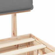 Леглова рамка с тапицирана гръбна част Светлосиво 180 x 200 cm