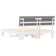 Леглова рамка с тапицирана гръбна част Светлосиво 180 x 200 cm