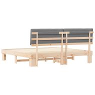 Леглова рамка с тапицирана гръбна част Светлосиво 200 x 200 cm