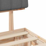 Леглова рамка с тапицирана гръбна част Светлосиво 200 x 200 cm