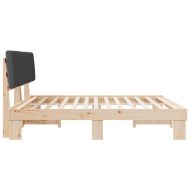 Леглова рамка с тапицирана гръбна част Тъмен сив 200 x 200 cm