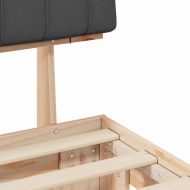 Леглова рамка с тапицирана гръбна част Тъмен сив 200 x 200 cm