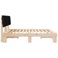 Леглова рамка с тапицирана гръбна част Черно 200 x 200 cm